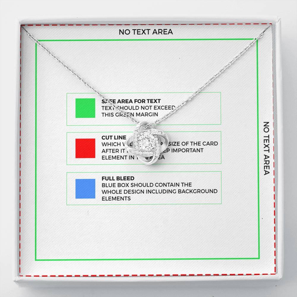 BEISPIEL: Love Knot "..." Halskette - 14k Weißgold über Edelstahl - Liebesknoten in ... - Liebesjuwel