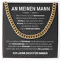 Cuban Kette - Richte deine Krone auf - Edelstahl oder 14K Gelbgold - an meinen Mann - Liebesjuwel