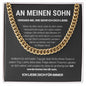 Cuban Kette - Vergiss nie, wie sehr ich dich liebe - Edelstahl oder 14K Gelbgold - an unseren Sohn - Liebesjuwel