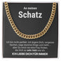 Cuban Stil Kette - Edelstahl und 14K Gelbgold über Edelstahl - "Perfekt" Spruch - Liebesjuwel
