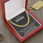 Cuban Stil Kette - Edelstahl und 14K Gelbgold über Edelstahl - "Perfekt" Spruch - Liebesjuwel
