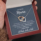 Doppelherzchen Halskette "Nicht einfach" - 14K Weißgold über Edelstahl - An meine Mama - Liebesjuwel