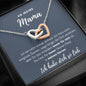Doppelherzchen Halskette "Nicht einfach" - 14K Weißgold über Edelstahl - An meine Mama - Liebesjuwel