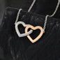 Doppelherzchen Halskette "Nicht einfach" - 14K Weißgold über Edelstahl - An meine Mama - Liebesjuwel