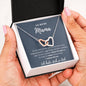 Doppelherzchen Halskette "Nicht einfach" - 14K Weißgold über Edelstahl - An meine Mama - Liebesjuwel