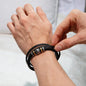 Enkel "Kapitel" Armband - Leder und Edelstahl - von Oma & Opa - Beige - Liebesjuwel