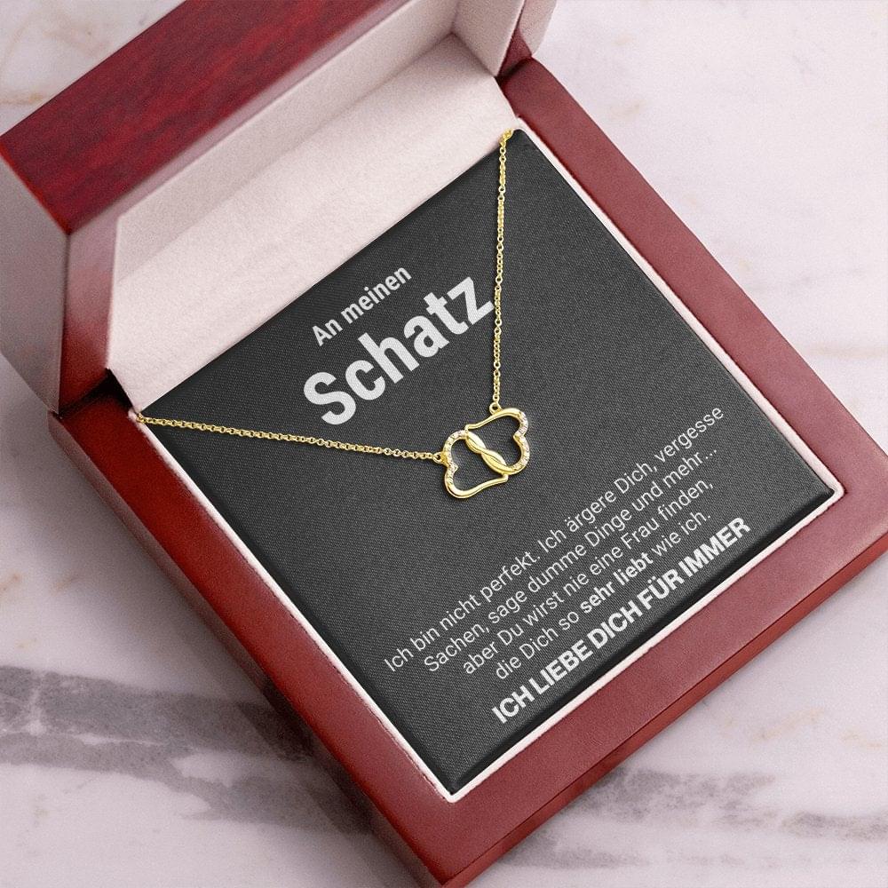 "Ewige Liebe" Kette -10 Karat Gelbgold mit 18 Diamanten bestückt - Liebesjuwel