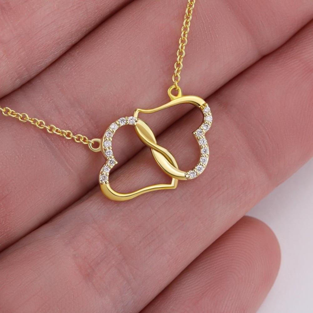 "Ewige Liebe" Kette -10 Karat Gelbgold mit 18 Diamanten bestückt - Liebesjuwel