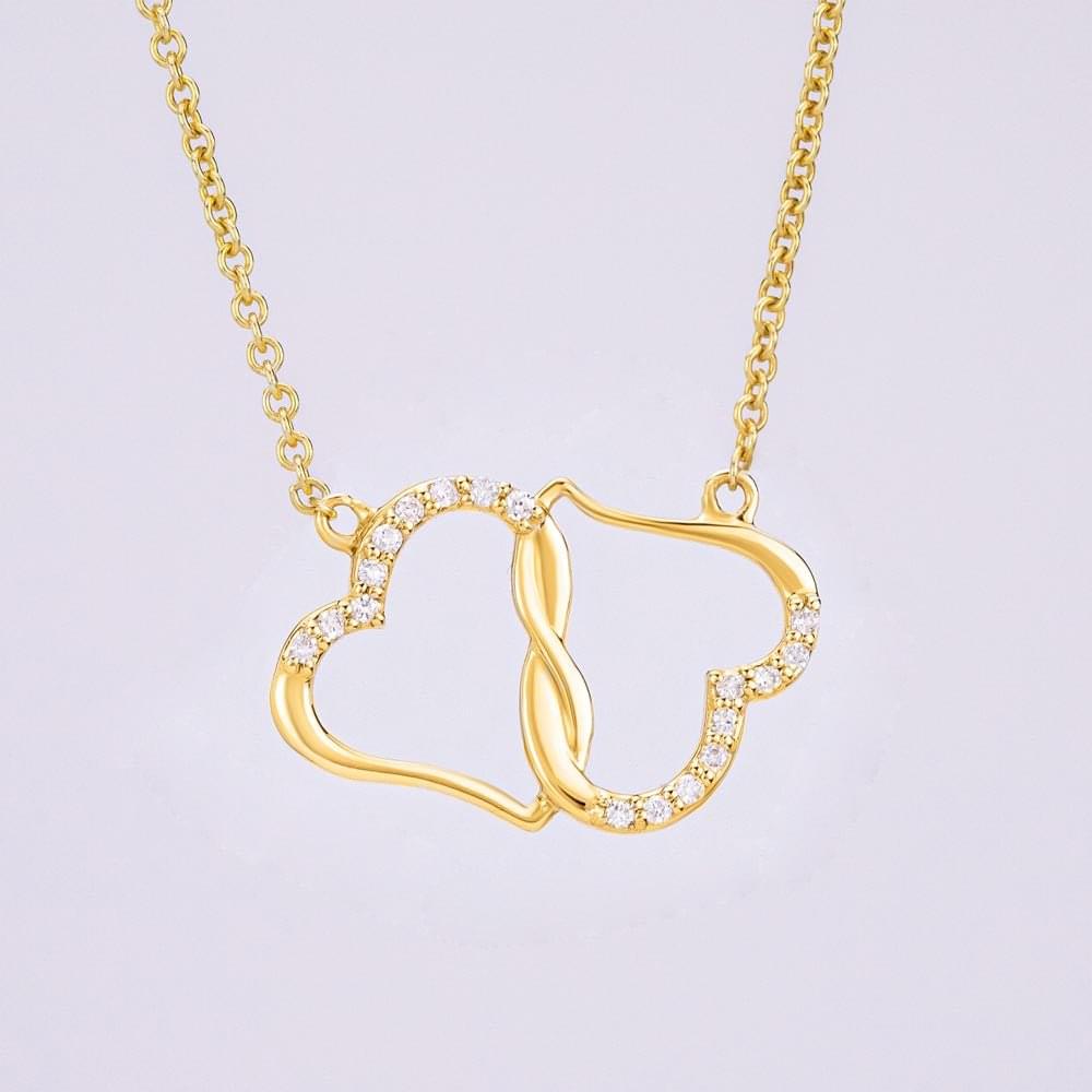 "Ewige Liebe" Kette -10 Karat Gelbgold mit 18 Diamanten bestückt - Liebesjuwel