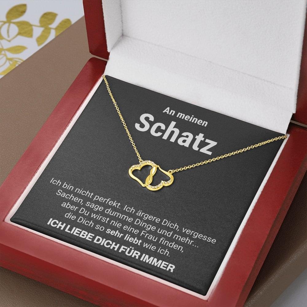 "Ewige Liebe" Kette -10 Karat Gelbgold mit 18 Diamanten bestückt - Liebesjuwel
