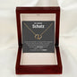 Ewige Liebe Kette- "Perfekt" Spruch - 1K Gelbgold-Herzen mit 18 Diamanten - Liebesjuwel