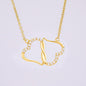 Ewige Liebe Kette- "Perfekt" Spruch - 1K Gelbgold-Herzen mit 18 Diamanten - Liebesjuwel