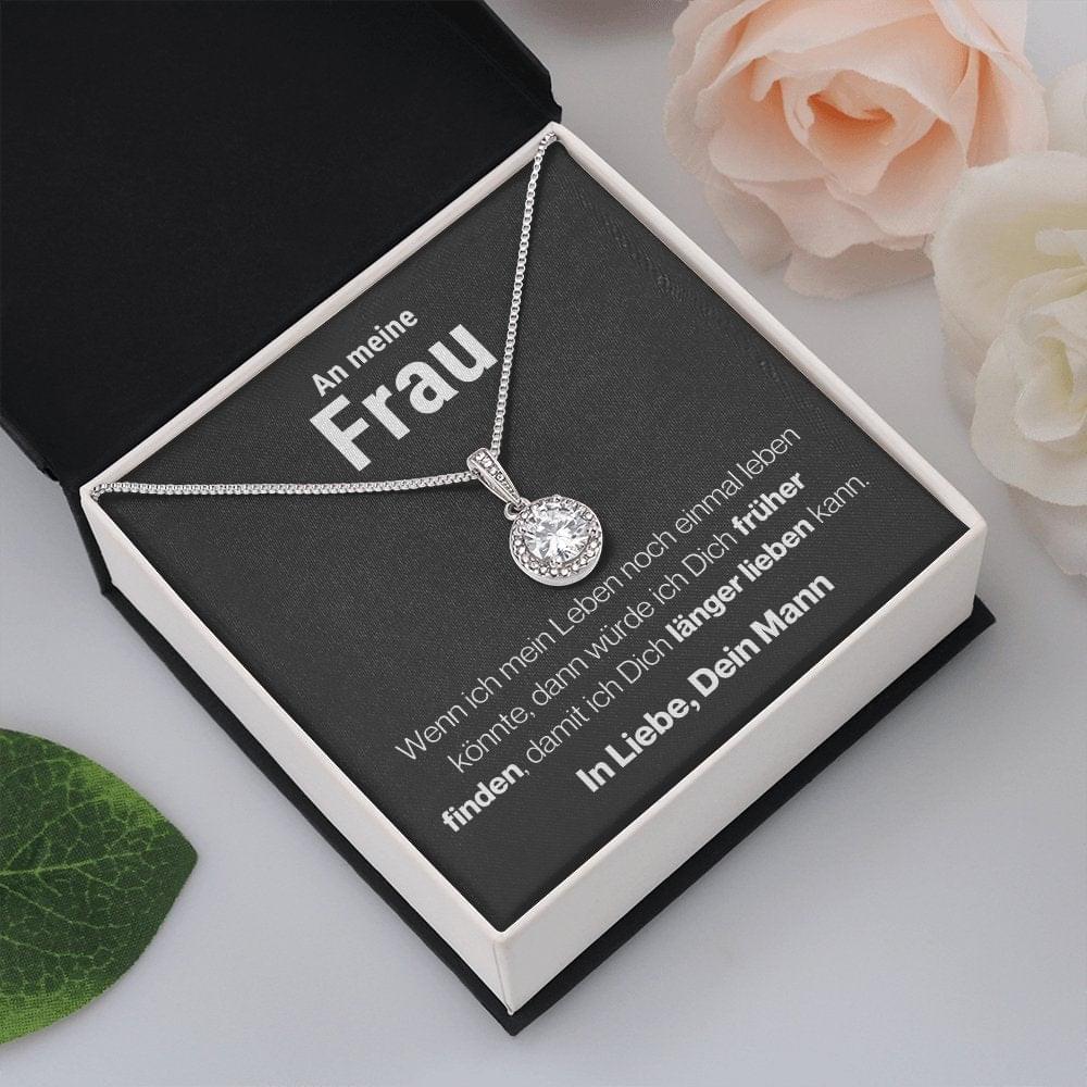 Frau "Früher finden" Halskette - 14K Weißgold Veredelung - "Ewige Hoffnung" - Liebesjuwel