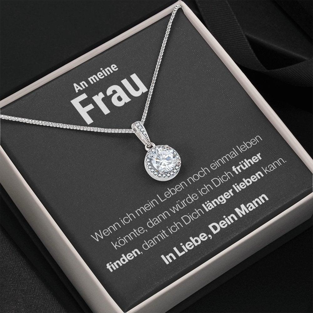 Frau "Früher finden" Halskette - 14K Weißgold Veredelung - "Ewige Hoffnung" - Liebesjuwel