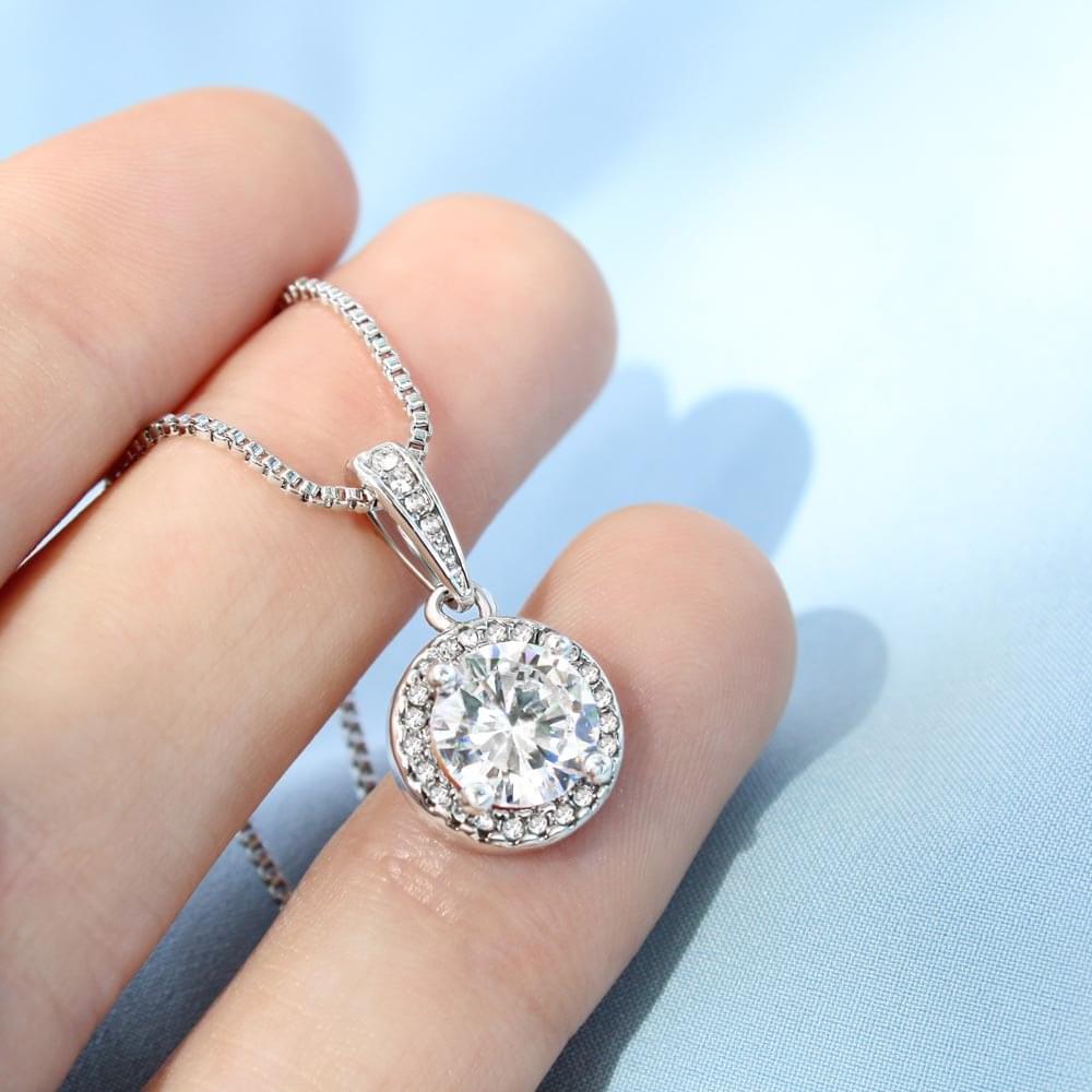 Frau "Früher finden" Halskette - 14K Weißgold Veredelung - "Ewige Hoffnung" - Liebesjuwel