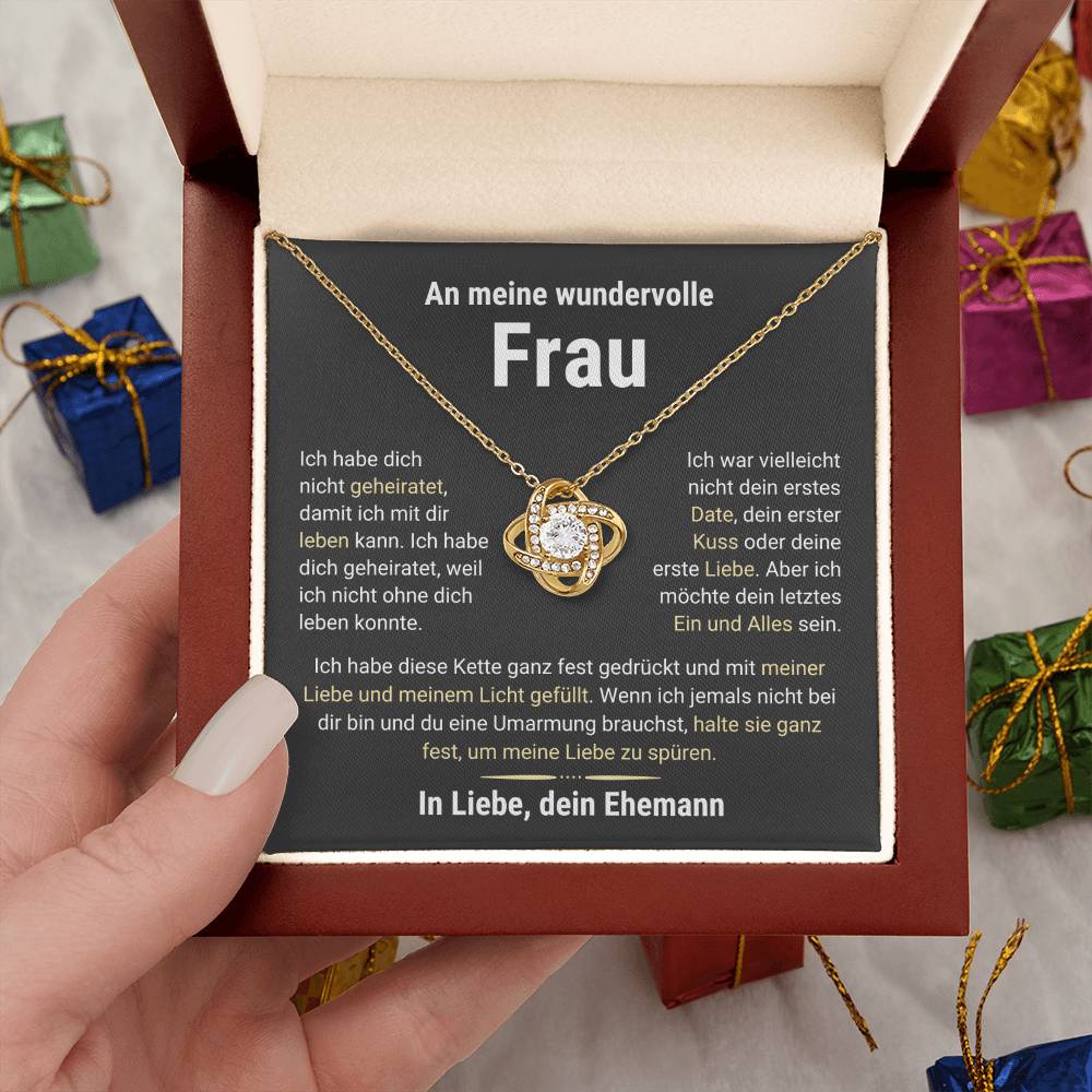 Frau "Leben" Halskette-Echtgold Veredelung- Liebesknoten - Liebesjuwel