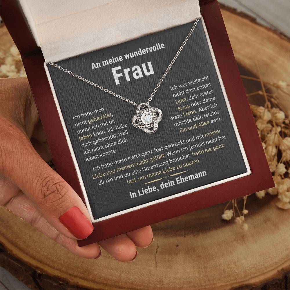 Frau "Leben" Halskette-Echtgold Veredelung- Liebesknoten - Liebesjuwel
