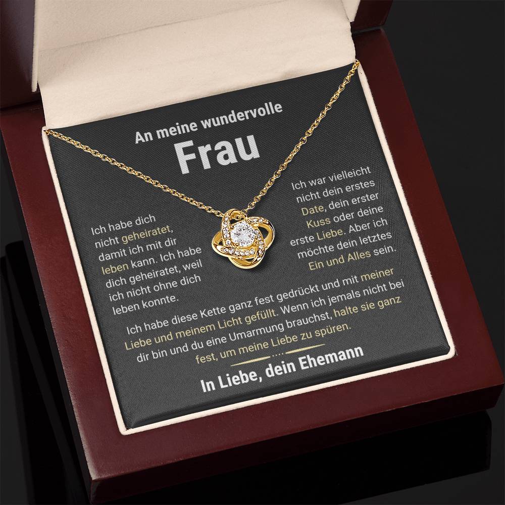 Frau "Leben" Halskette-Echtgold Veredelung- Liebesknoten - Liebesjuwel