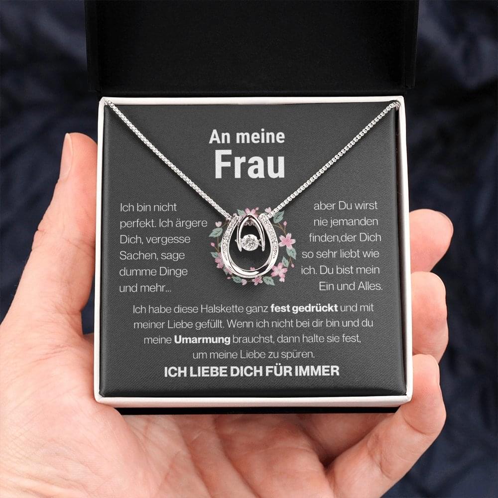 Frau "Mein Alles" Halskette - 14K Weißgold über Edelstahl - Glücks-Anhänger - Liebesjuwel