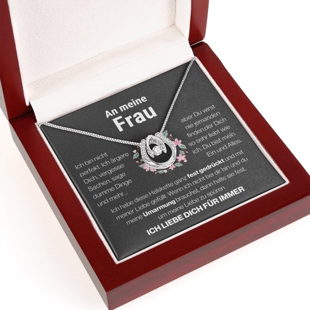 Frau "Mein Alles" Halskette - 14K Weißgold über Edelstahl - Glücks-Anhänger - Liebesjuwel