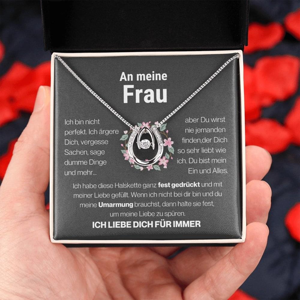 Frau "Mein Alles" Halskette - 14K Weißgold über Edelstahl - Glücks-Anhänger - Liebesjuwel