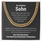 Glieder-Kette "Seiten meines Lebens" Edelstahl oder 14K Gelbgold - An meinen Sohn - Liebesjuwel