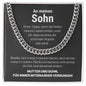 Glieder-Kette "Seiten meines Lebens" Edelstahl oder 14K Gelbgold - An meinen Sohn - Liebesjuwel