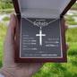 Schatz "1. Date" Cross-Chain - 14K Weißgold über Edelstahl - Charcoal Grau - Liebesjuwel