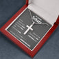 Schatz "1. Date" Cross-Chain - 14K Weißgold über Edelstahl - Charcoal Grau - Liebesjuwel