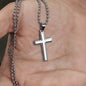 Schatz "1. Date" Cross-Chain - 14K Weißgold über Edelstahl - Charcoal Grau - Liebesjuwel