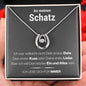 Schatz "1. Date" Halskette - 14K Weißgold über Edelstahl - Glücks-Anhänger - Liebesjuwel