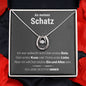 Schatz "1. Date" Halskette - 14K Weißgold über Edelstahl - Glücks-Anhänger - Liebesjuwel