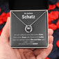 Schatz "1. Date" Halskette - 14K Weißgold über Edelstahl - Glücks-Anhänger - Liebesjuwel