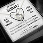 Schatz "1. Date" Herz Halskette - 14K Weißgold oder 18K Gelbgold Veredelung - Liebesjuwel
