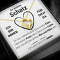 Schatz "1. Date" Herz Halskette - 14K Weißgold oder 18K Gelbgold Veredelung - Liebesjuwel