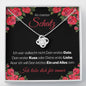 Schatz "Date" Halskette - 14K Weißgold über Edelstahl - Liebesknoten Rote Rosen - Liebesjuwel