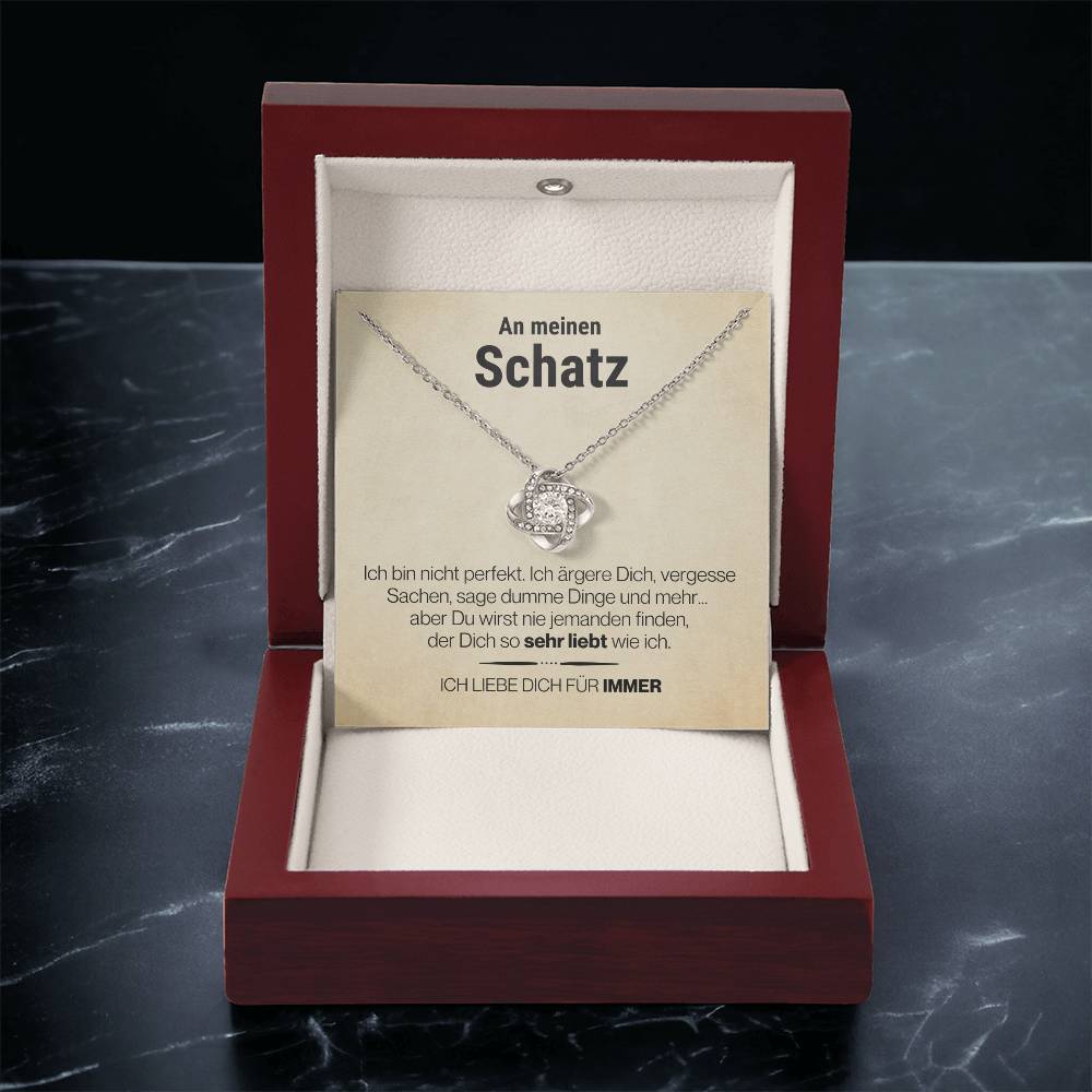 Schatz_perfekt_beige #1 2023 LIEBESKNOTEN: "......" Halskette - Echtgold Veredelung - Liebesknoten - von ... - Liebesjuwel