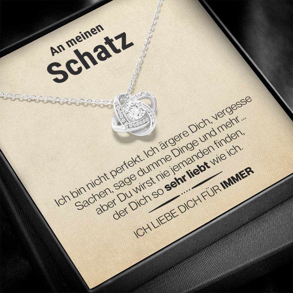 Schatz_perfekt_beige #1 2023 LIEBESKNOTEN: "......" Halskette - Echtgold Veredelung - Liebesknoten - von ... - Liebesjuwel