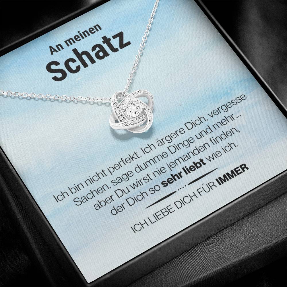 Schatz_perfekt_blau #1 2023 LIEBESKNOTEN: "......" Halskette - Echtgold Veredelung - Liebesknoten - von ... - Liebesjuwel