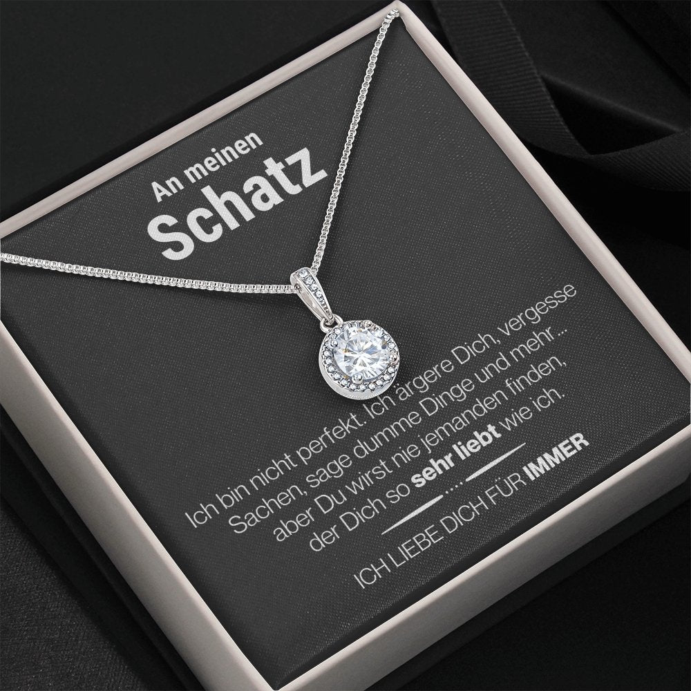 Schatz "Perfekt" Halskette - 14K Weißgold Veredelung - "Ewige Hoffnung" Anhänger - Liebesjuwel