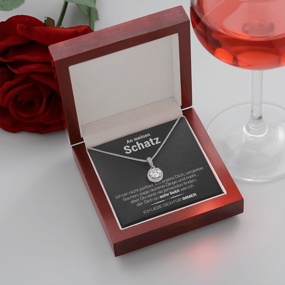Schatz "Perfekt" Halskette - 14K Weißgold Veredelung - "Ewige Hoffnung" Anhänger - Liebesjuwel