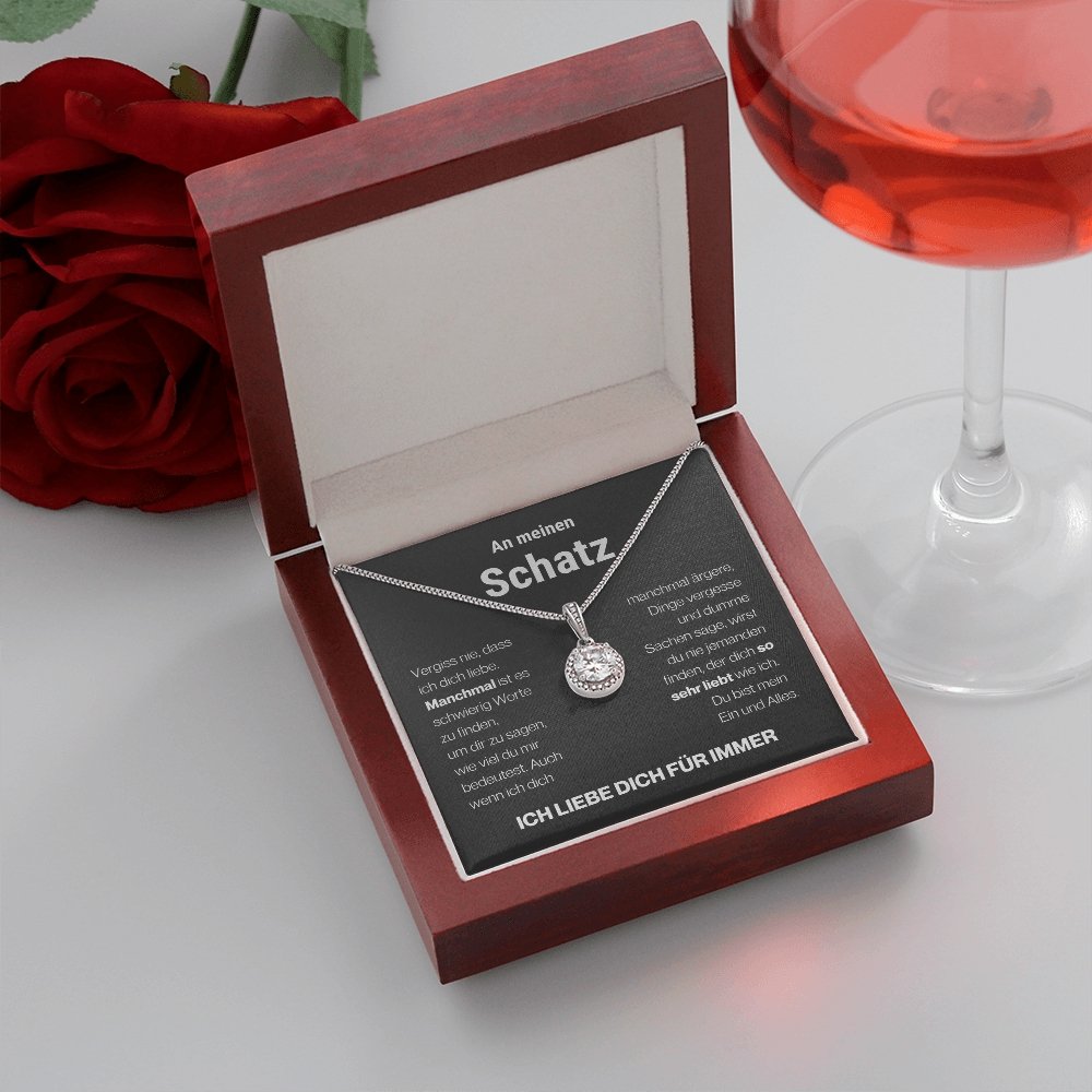 Schatz "Schwierig" Halskette - 14K Weißgold Veredelung - "Ewige Hoffnung" Anhänger - Liebesjuwel