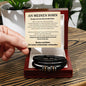Sohn "Vergiss Nie" Armband - Leder und Edelstahl - von Mama - Beige - Liebesjuwel