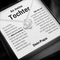 Tochter "Alles Erreichen" Halskette - 14K Weißgold über Edelstahl - Liebesknoten - Liebesjuwel
