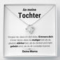 Tochter "Erinnere dich" Halskette - 14K Weißgold über Edelstahl - Liebesknoten - Liebesjuwel