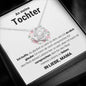 Tochter "Glaube an dich" Halskette - 14K Weißgold über Edelstahl - Liebesknoten - Liebesjuwel