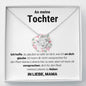 Tochter "Glaube an dich" Halskette - 14K Weißgold über Edelstahl - Liebesknoten - Liebesjuwel