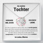 Tochter "Glaube an dich" Halskette - 14K Weißgold über Edelstahl - Liebesknoten - Liebesjuwel