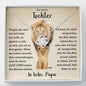 "Tochter" Halskette - 14K Weißgold über Edelstahl - Liebesknoten Löwen-Design - Liebesjuwel