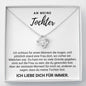 Tochter "Ich schloss die Augen" Halskette - 14K Weißgold über Edelstahl - Liebesknoten in Perlweiß - Liebesjuwel